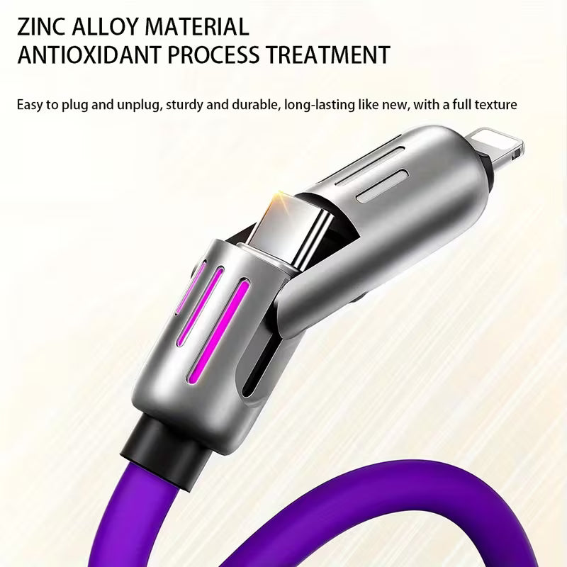 4-in-1 Multi-USB Charging Cable – Universal Fast Charge Cable with Micro USB, USB-C, Lightning & Mini-USB