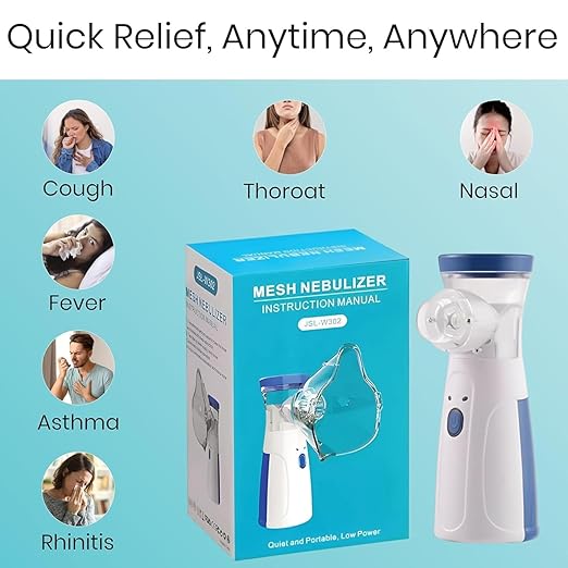 Portable Mesh Nebulizer Inhaler – Ultra-Silent Handheld Medical-Grade Mist Device for Asthma, COPD & Respiratory Therapy