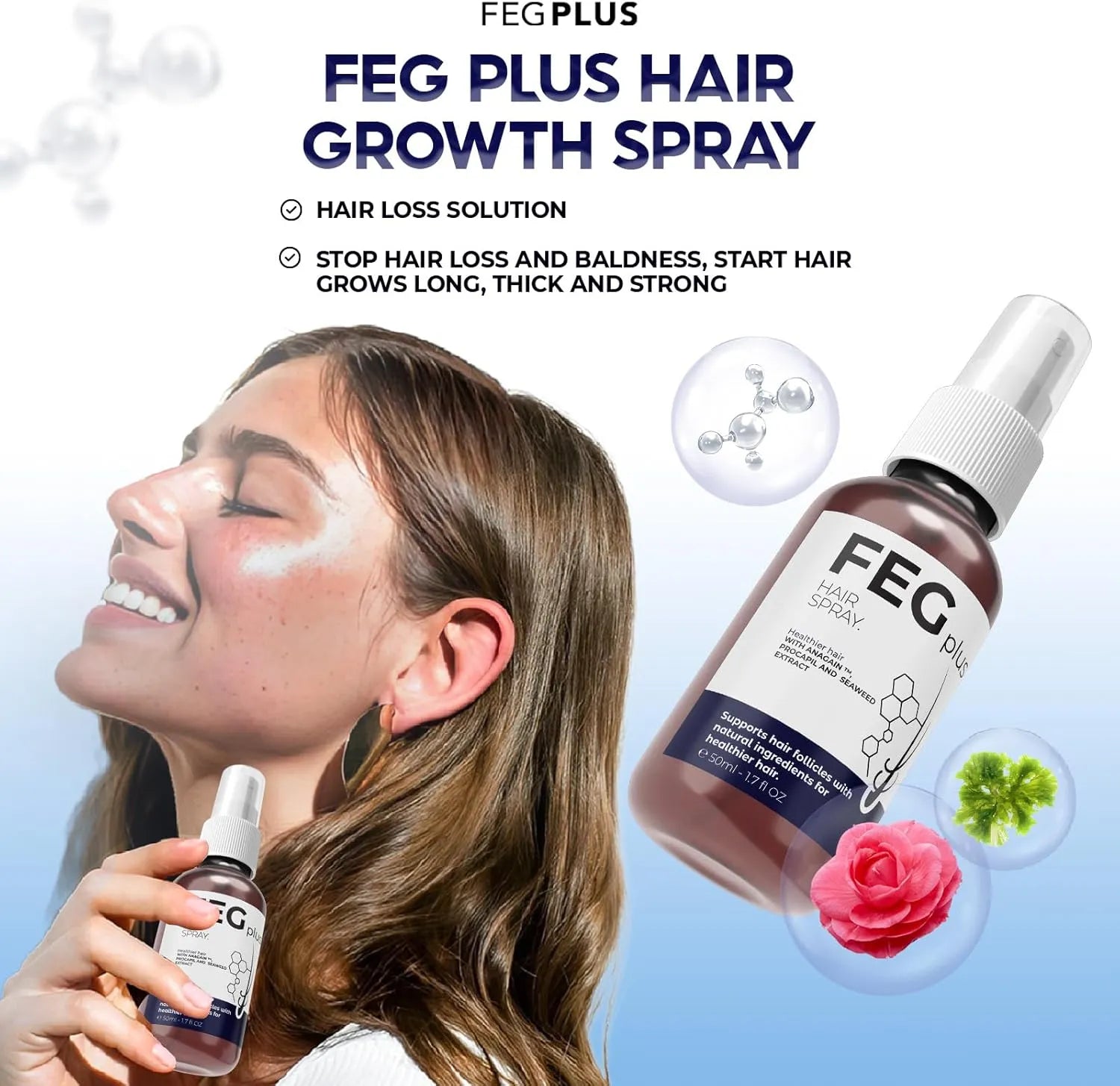FEG Plus Hair Growth Serum – Advanced Hair Regrowth & Anti-Hair Fall Solution for Men & Women