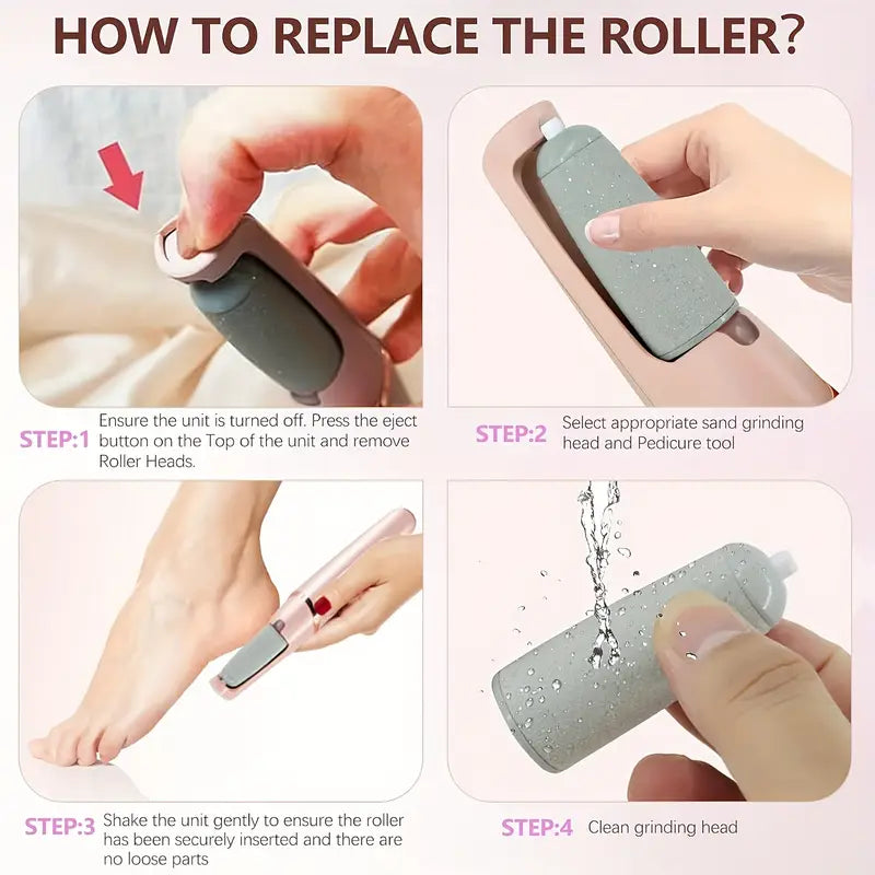 Electric Pedicure Foot File Callus Remover – Rechargeable Dead Skin Remover Tool for Smooth & Soft Feet