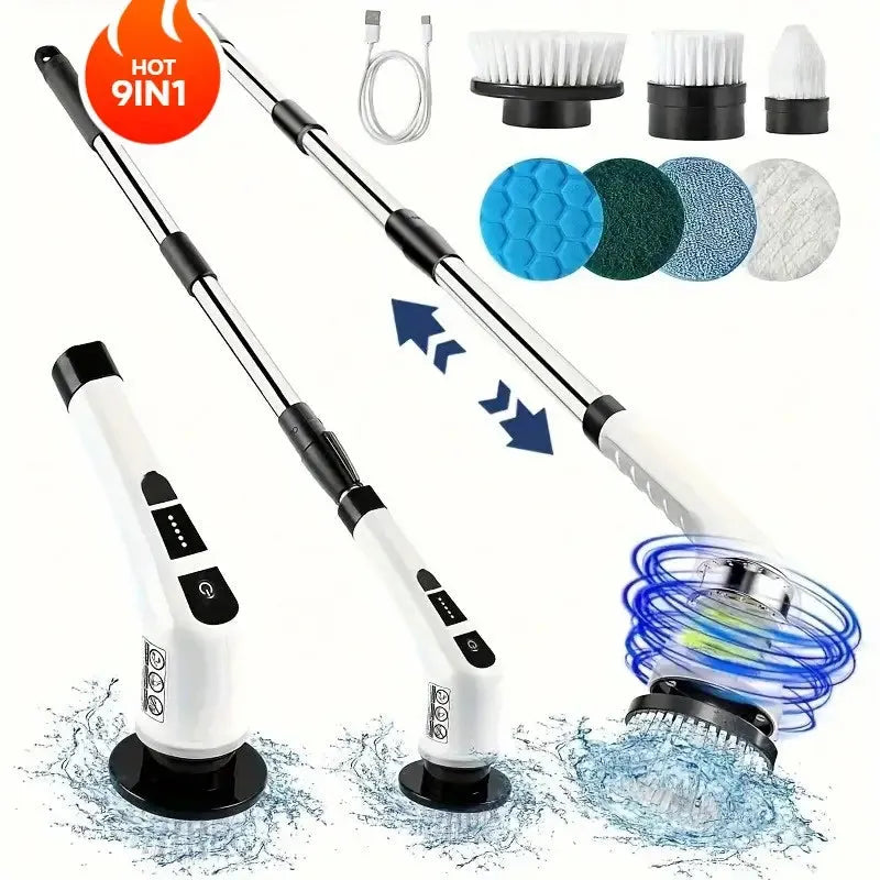 9 in 1 Electric Spin Cleaning Brush — Deep Cleaning Made Effortles