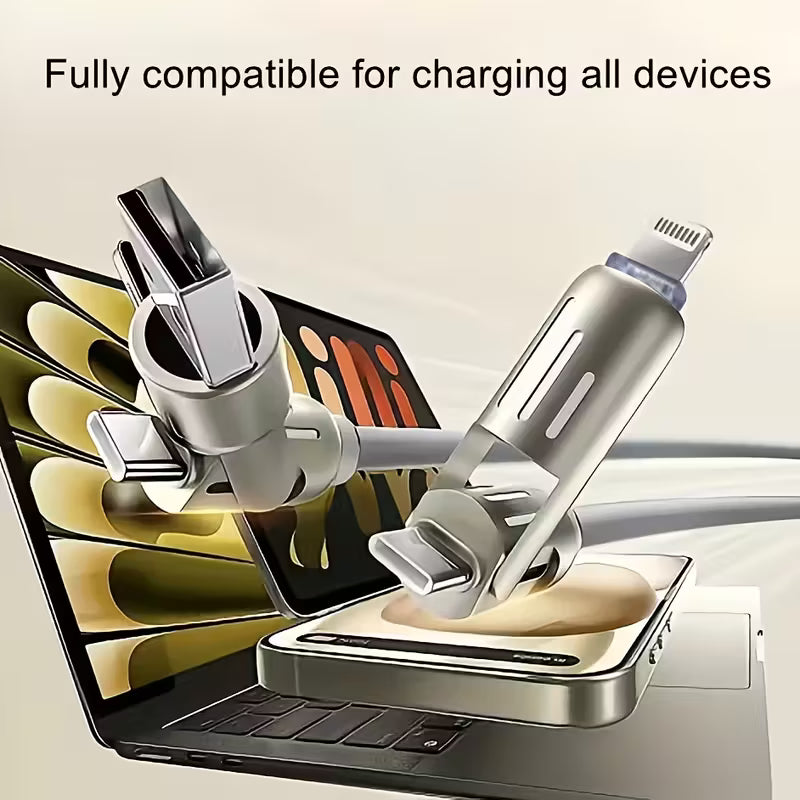 4-in-1 Multi-USB Charging Cable – Universal Fast Charge Cable with Micro USB, USB-C, Lightning & Mini-USB