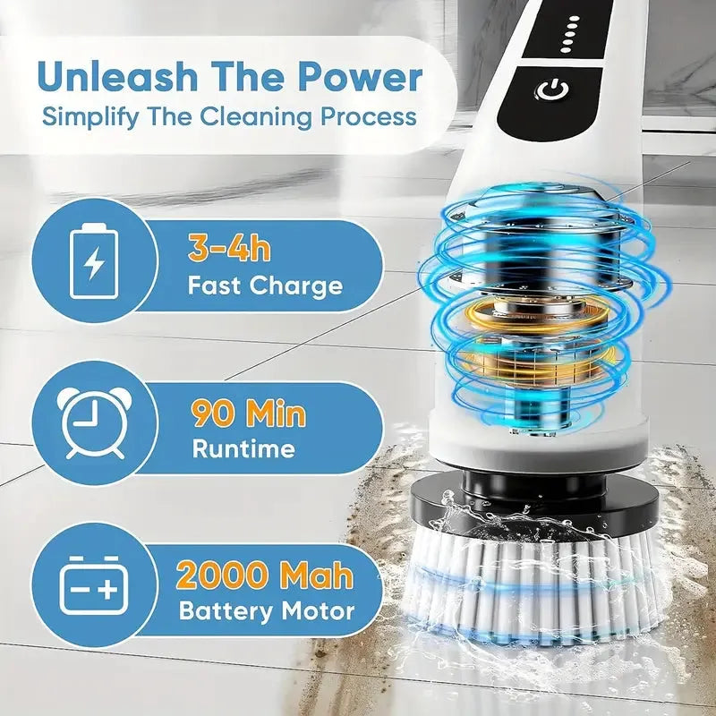 9 in 1 Electric Spin Cleaning Brush — Deep Cleaning Made Effortles