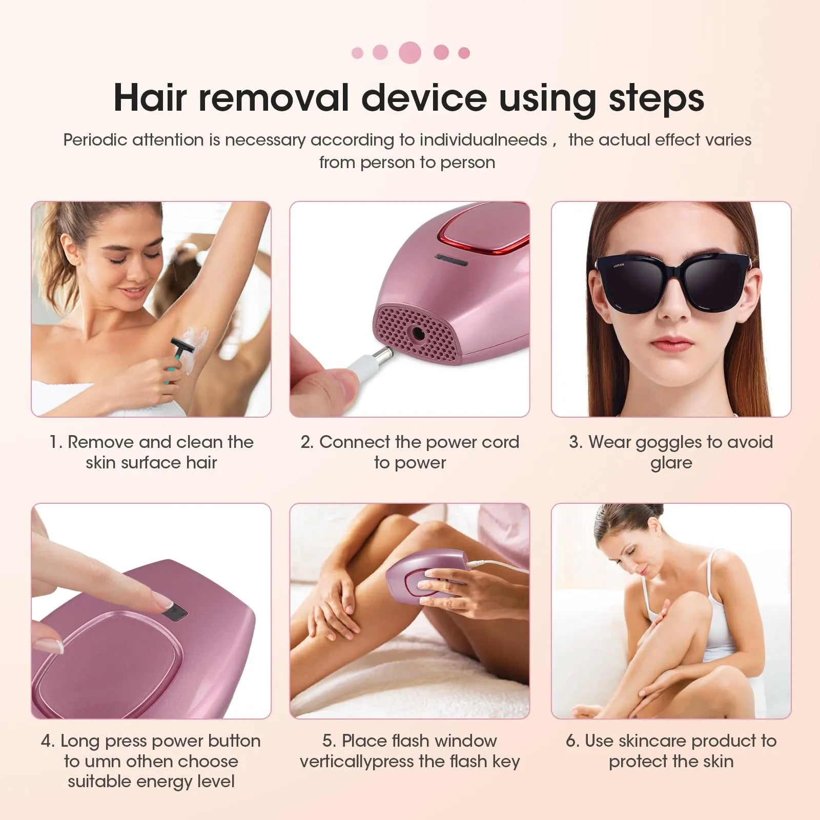 IPL Hair Removal Device - 990K Flashes | Painless Laser Hair Removal for Face & Body