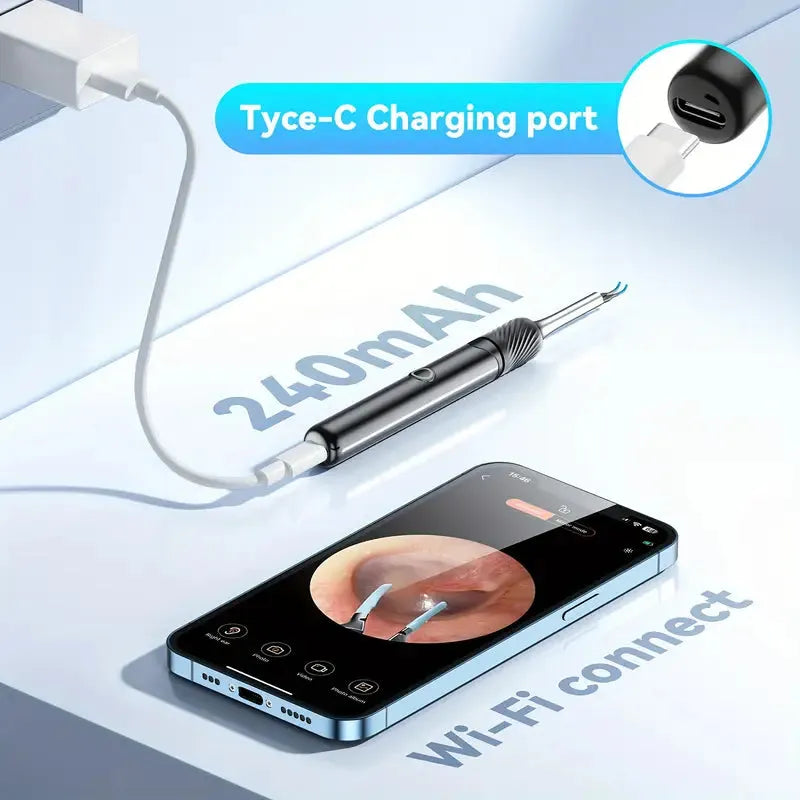 Waterproof Smart Ear Wax Removal Cleaner Kit (HD 360° Visual Experience)